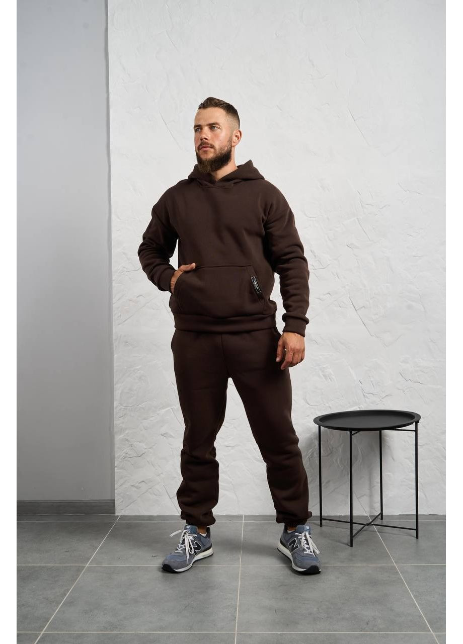 Темно-коричневый зимний костюм мужской тройка Garna
