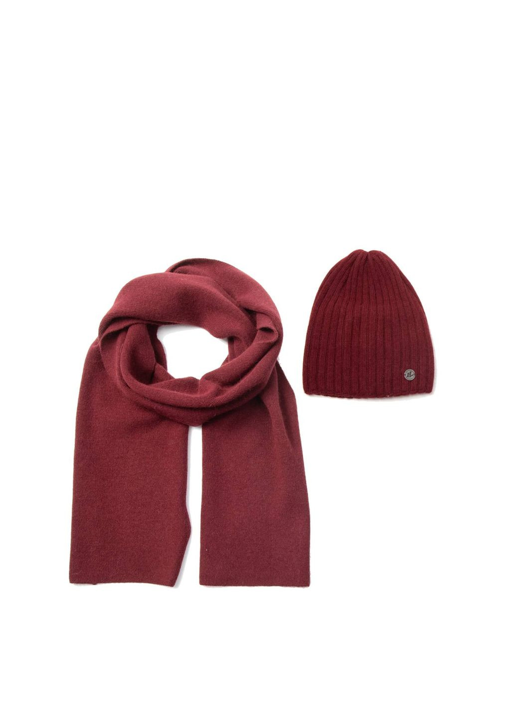 Набор шапка колпак + шарф мужской шерсть бордовый LIORA 237-223 LuckyLOOK 237-223m (289359327)