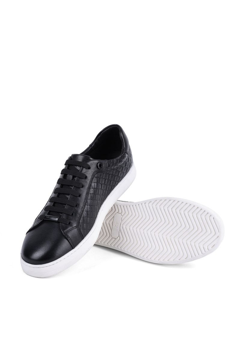 Черные мужские кеды m55ab-21-d01 черный кожа MIRATON