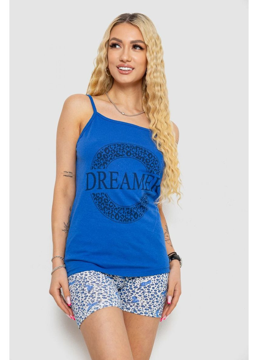 Синя всесезон жіноча піжама з принтом, колір синій, 238r3145 Fashion