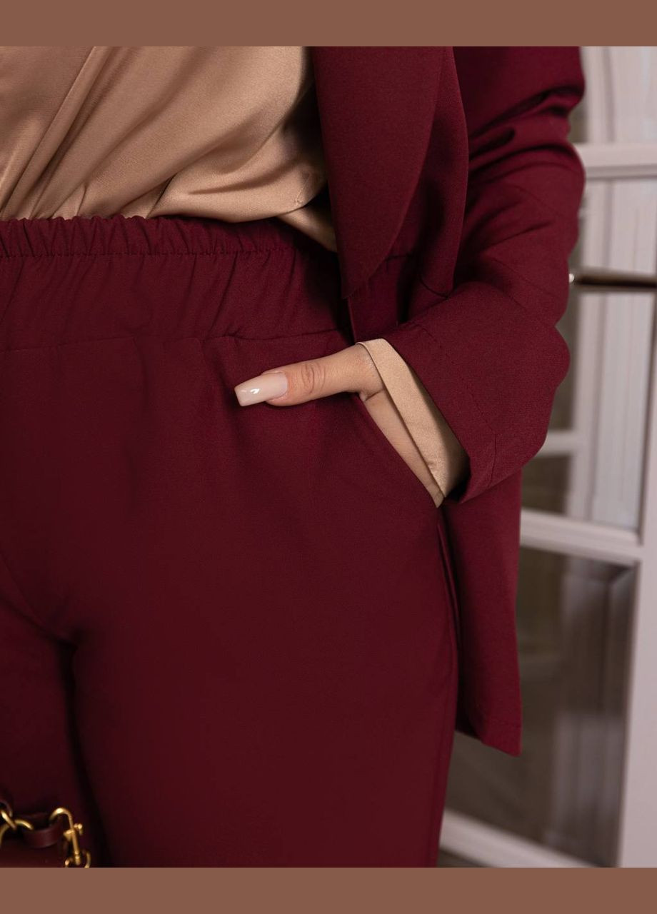Женский костюм брюки и пиджак цвет марсал р.50/52 450155 New Trend (282427084)