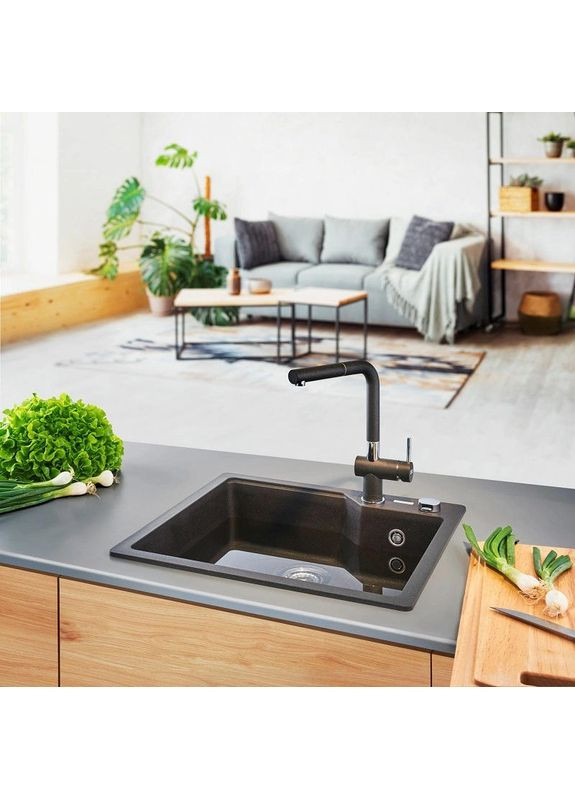 Мойка кухонная Urban, фрагранит, прямоугольник, без крыльев, 503х425х230мм, чаша – 1, врезная, UBG 610-56, черный матовый FRANKE (360393155)
