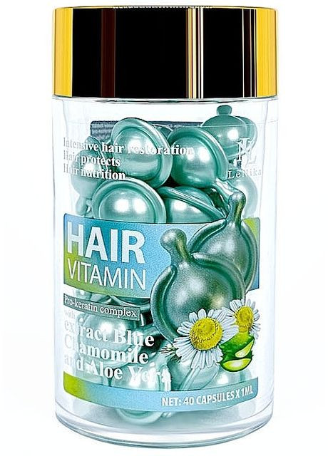 Витамины для волос с экстрактом голубой ромашки и алоэ вера Pro-Keratin Complex Hair Vitamin 40x1ml (1481345-29481362) LeNika (368882539)