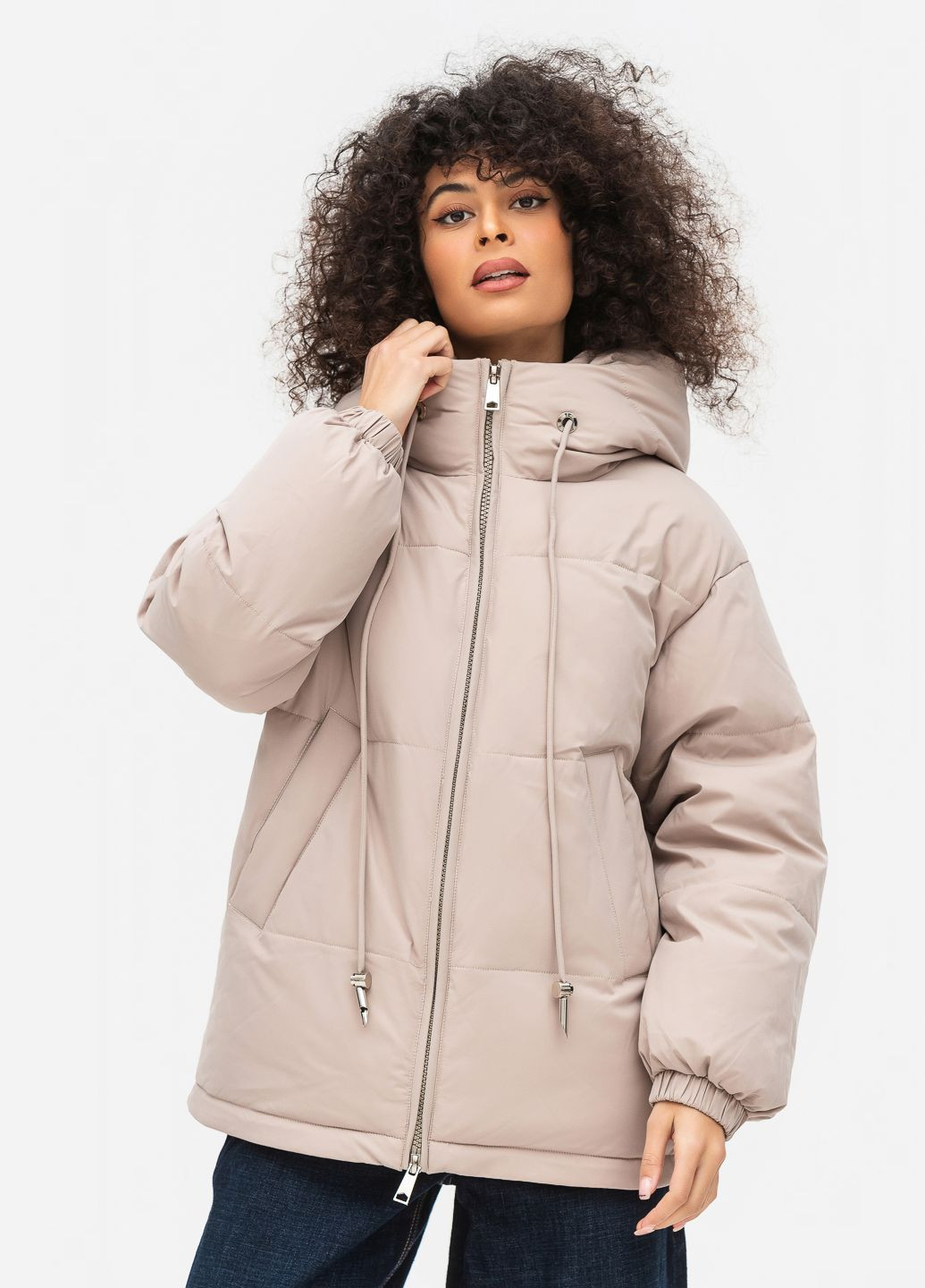 Молочная зимняя куртка модель Viva 8271