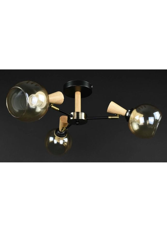 Стельова люстра на 3 лампочки 27298 Чорний 28х46х46 см. Sunnysky (335975739)