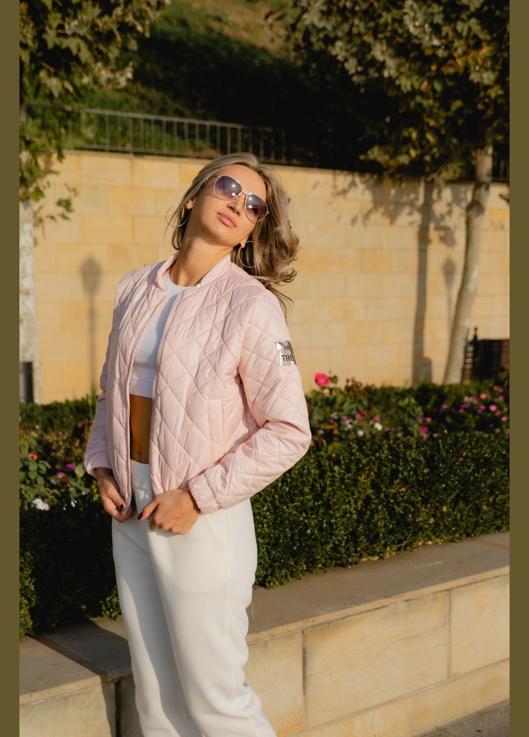 Розовая женская куртка цвет персик р.42/44 408673 New Trend