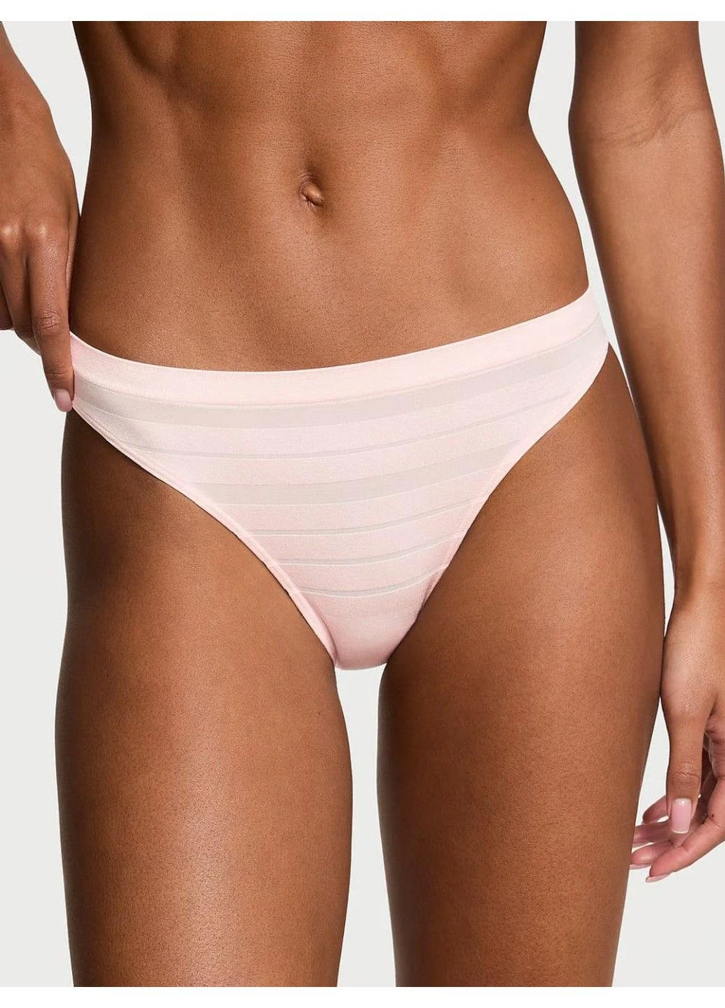Трусики-бикини женские с микрофибры Seamless Bikini Panty бежевые Victoria's Secret (330829499)