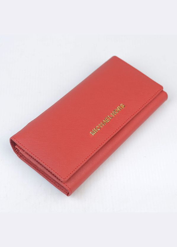 Червоний класичний жіночий шкіряний гаманець на кнопці з монетницею всередині No Brand (305822001)