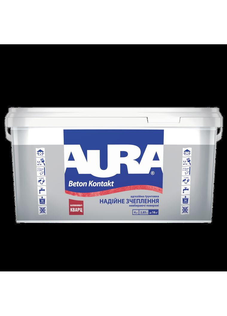 Адгезiйна грунтoвка Beton Kontakt 4 кг AURA (360882988)