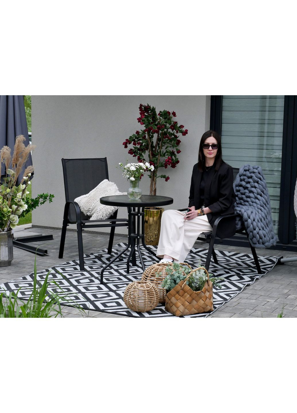 Комплект садових меблів GardenLine Majorka-2 Black No Brand (352011024)