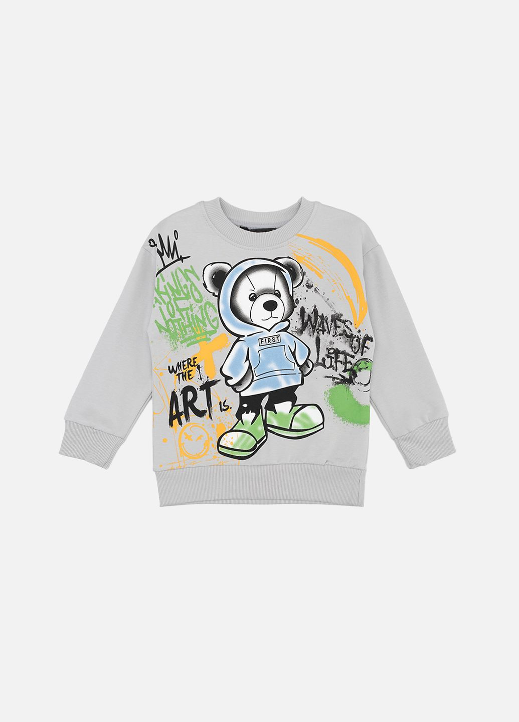 First Kids свитшот для мальчика цвет серый cb-00259657 серый трикотаж