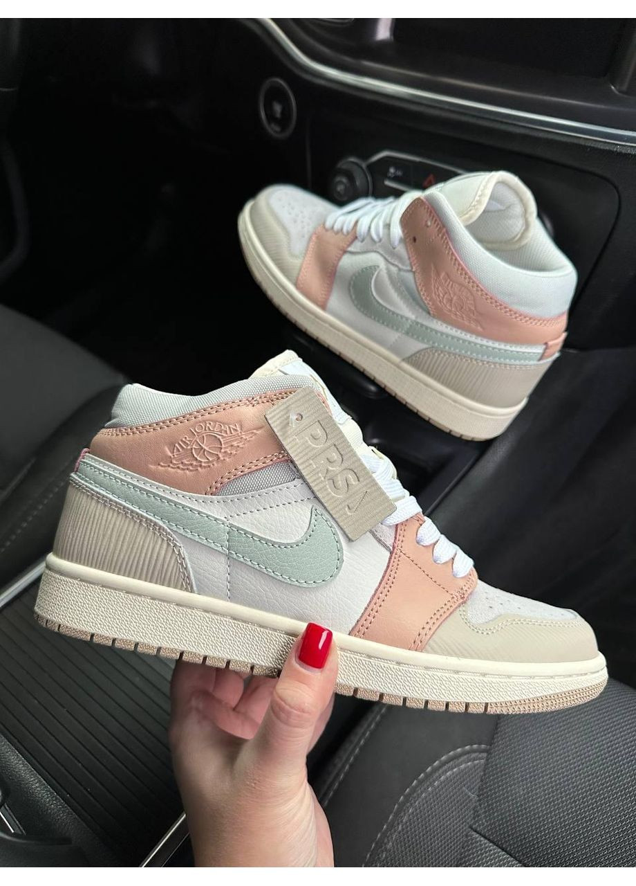 Рожеві Осінні кросівки чоловічі nike air jordan 1 high pink milan найк аір джордан No Brand