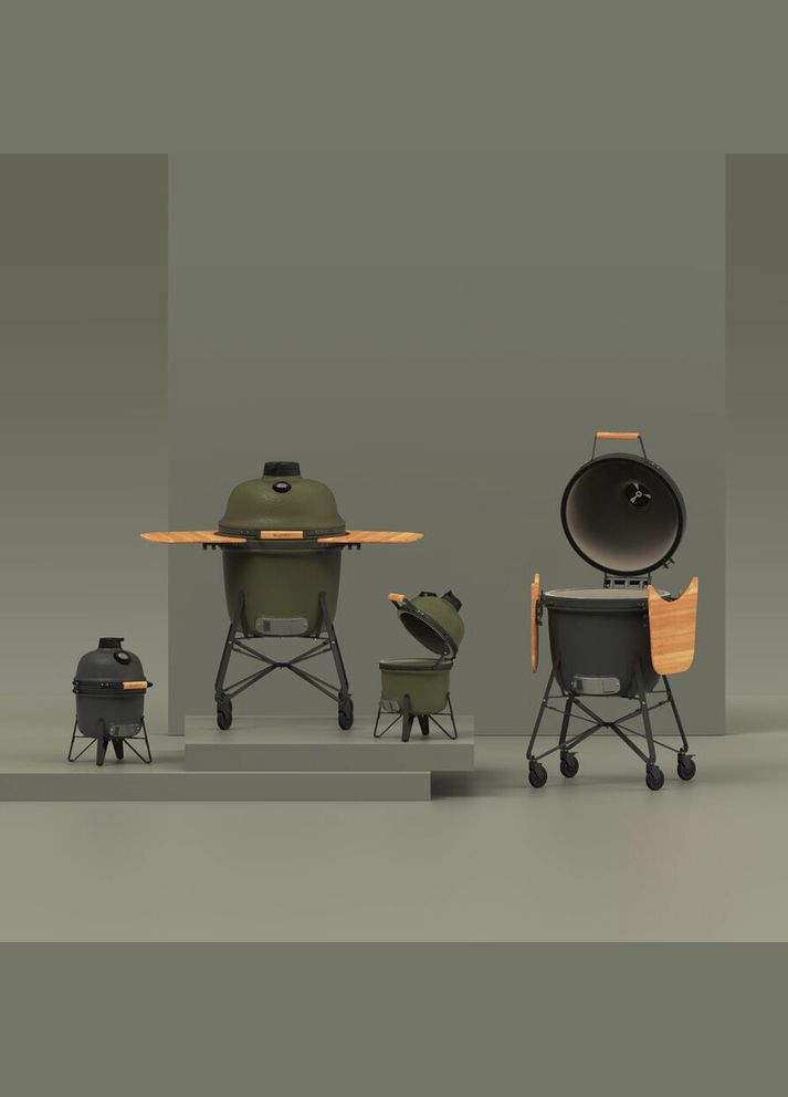 Маленький керамический угольный гриль зеленый 2415708 BergHoff (316467914)
