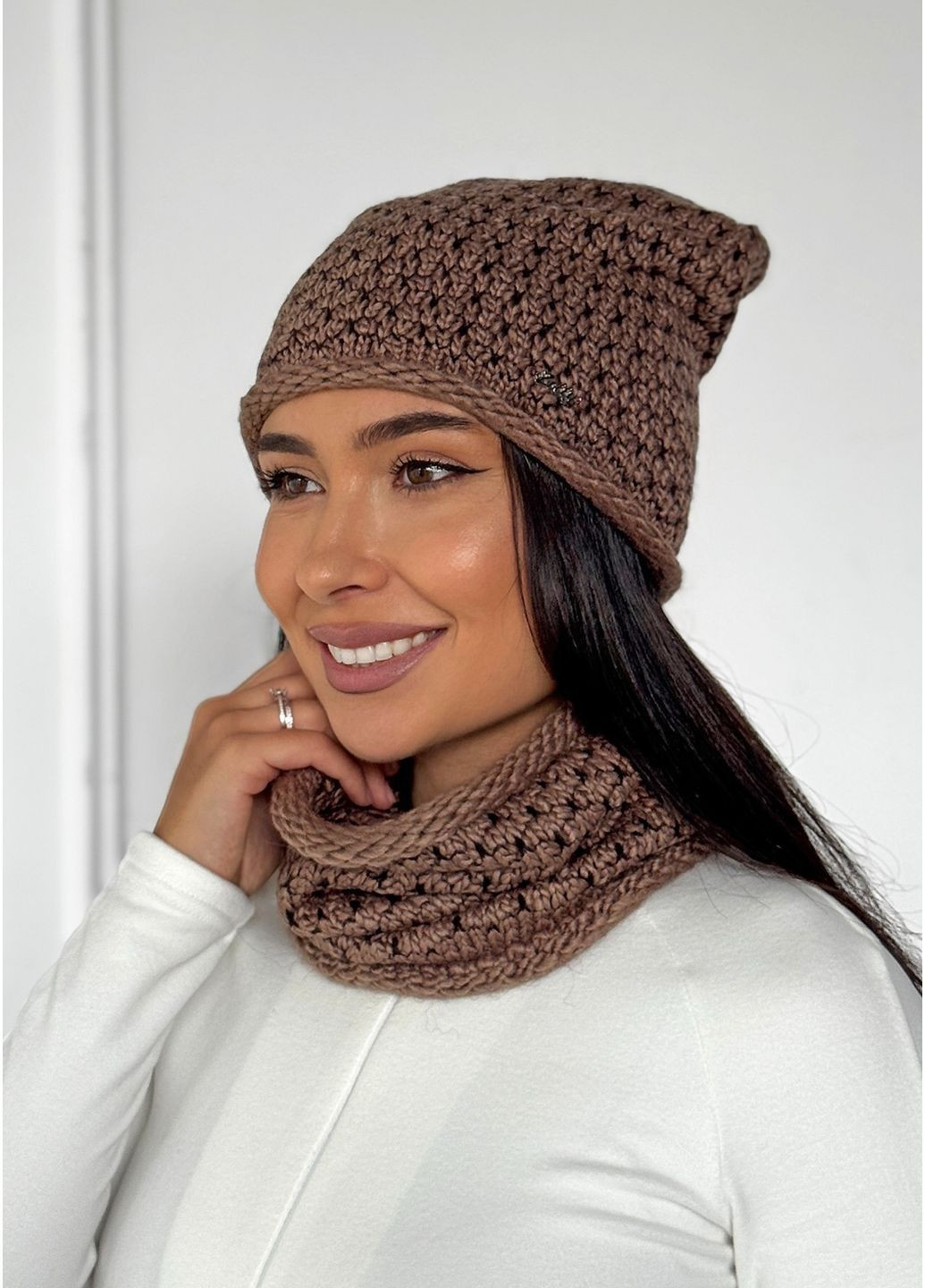 Жіночий демісезонний комплект — шапка та бафф InFashion Компдект шапка та бафф (365798956)