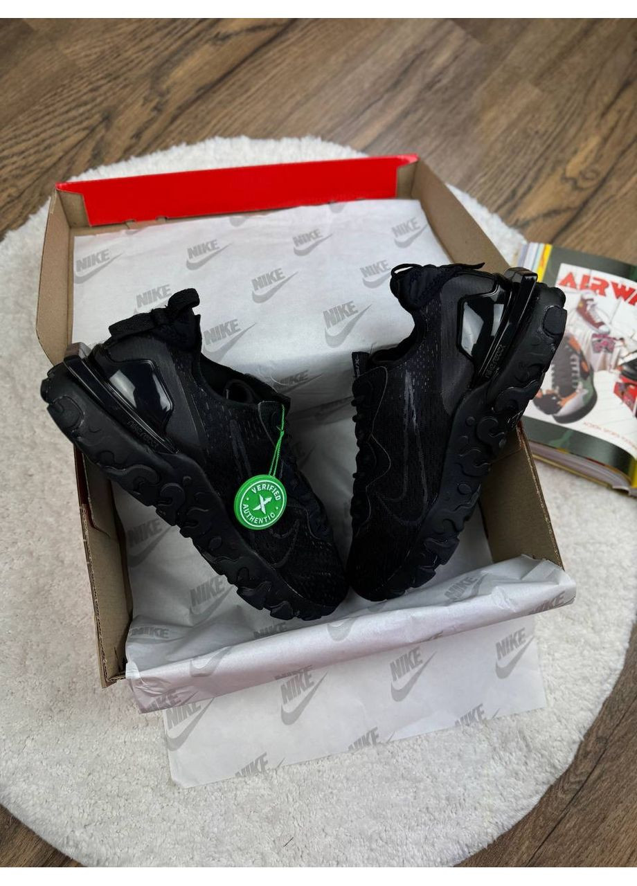 КРОССОВКИ ЖЕНСКИЕ NIKE REACT VISION BLACK НАЙК РЕАКТ ВИСИОН No Brand чёрные демисезоны (368869430)