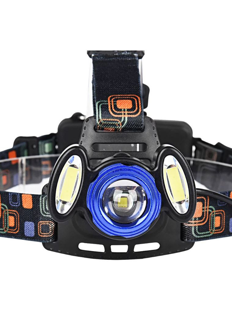 Фонарь аккумуляторный налобный RB-188 на голову мощный яркий USB 3LED T6 + 2хCOB WD (297330895)