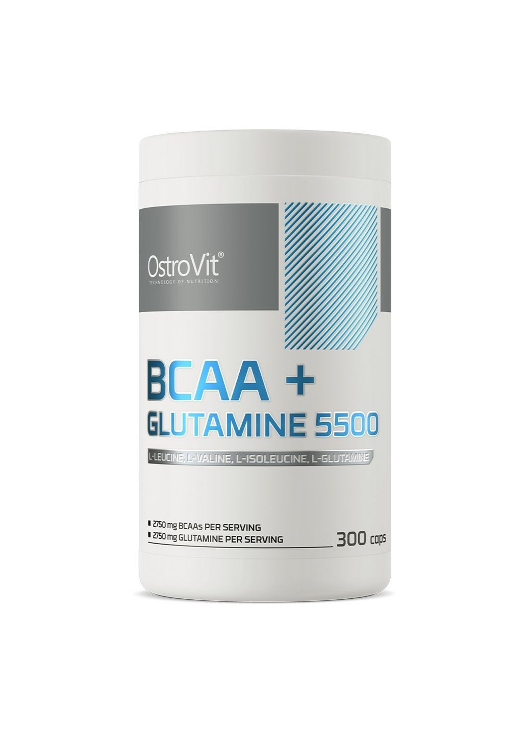 Аминокислота BCAA BCAA + Glutamine, 300 капсул Ostrovit (293420837)