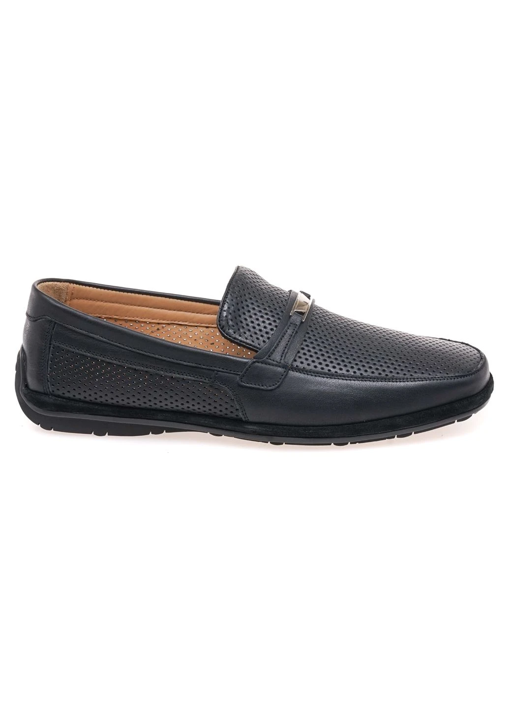 Черные мокасины мужские 558-1/black leather Ikos