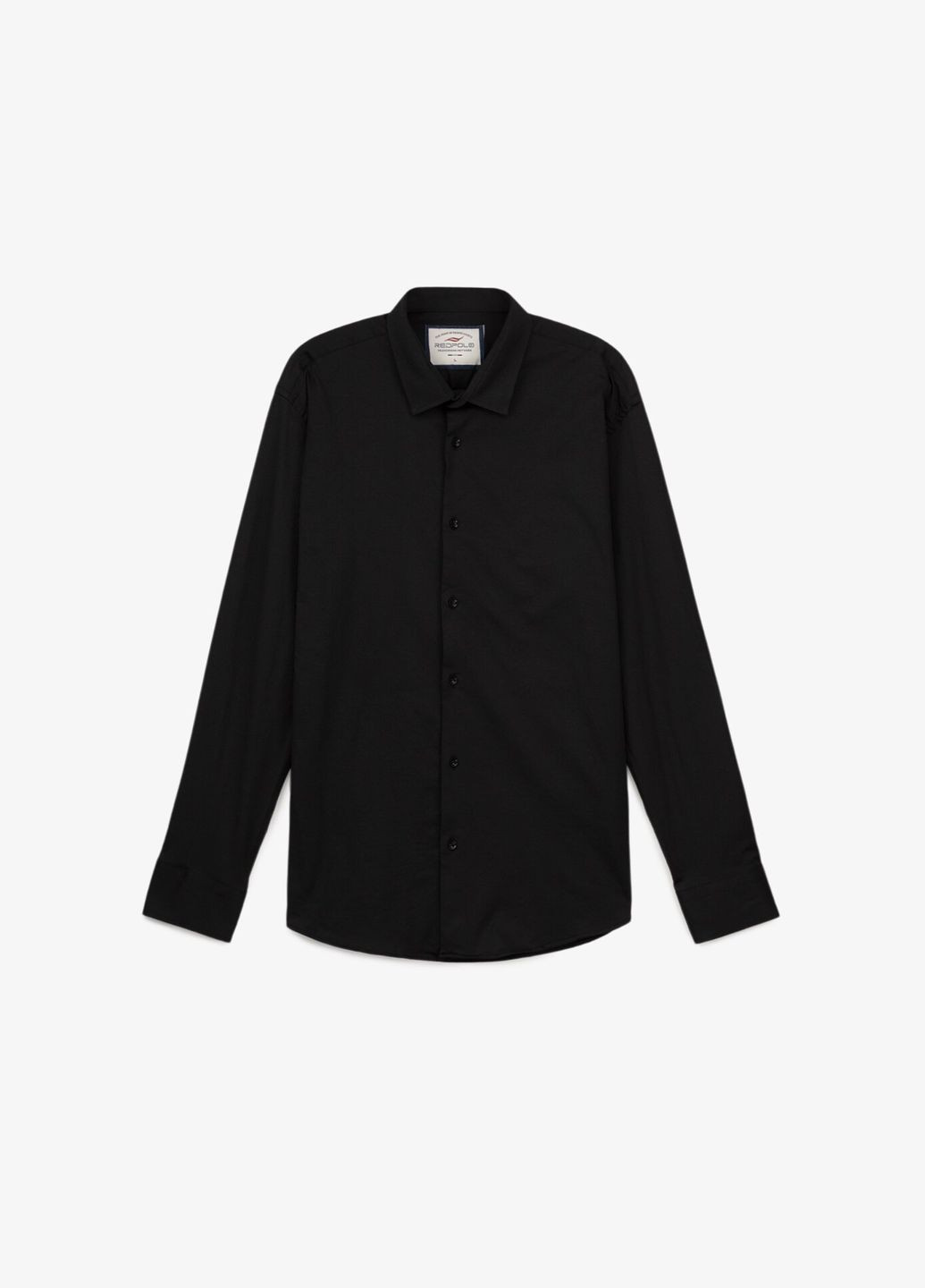 Черная рубашка однотонная Redpolo