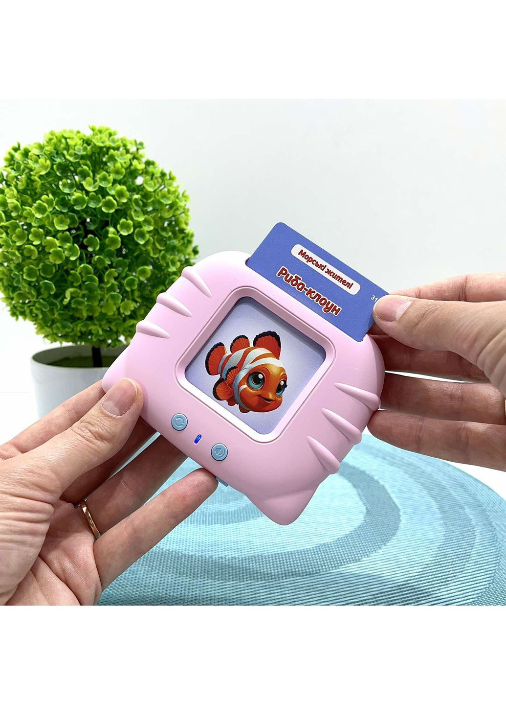 Картридер Знань 112 карток 18 тем українська мова вірша пісні казки Рожевий (84499) WToys (360545776)