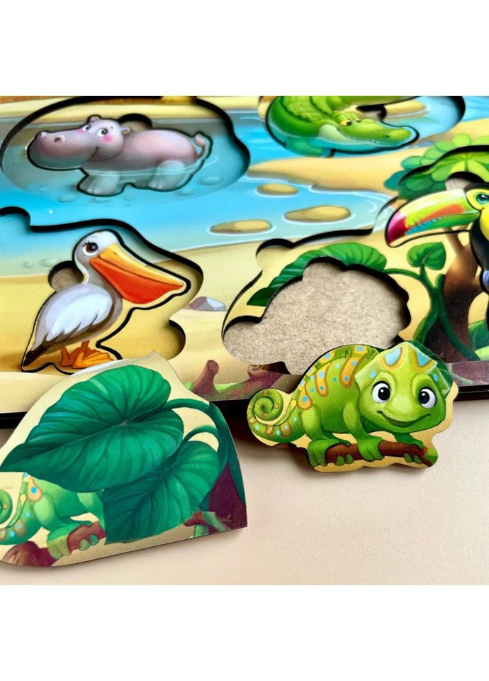 Деревянная настольная игра «А где звери?» Ubumblebees (365642075)