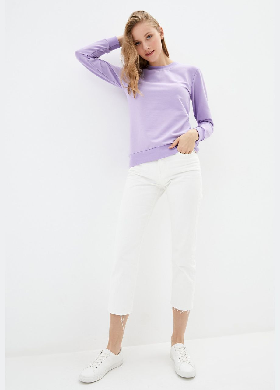 Лавандовий жіночий світшот з еластичними манжетами (hb385456) HiBrand без декору (347767444)