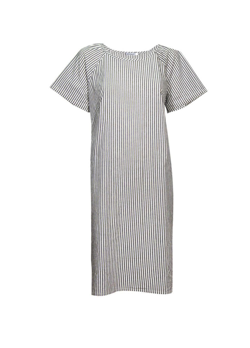 Черное кэжуал платье хлопковое м.ф-465 Ярослав в полоску