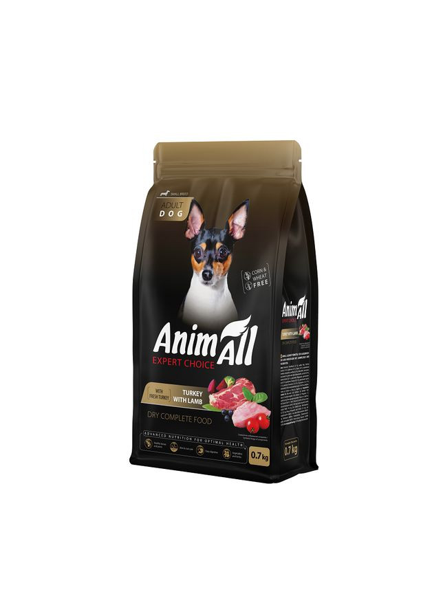 АнимАлл сухой корм для собак малых пород со свежей индейкой и ягненком, 0,7 кг, 1598 AnimAll (336515387)