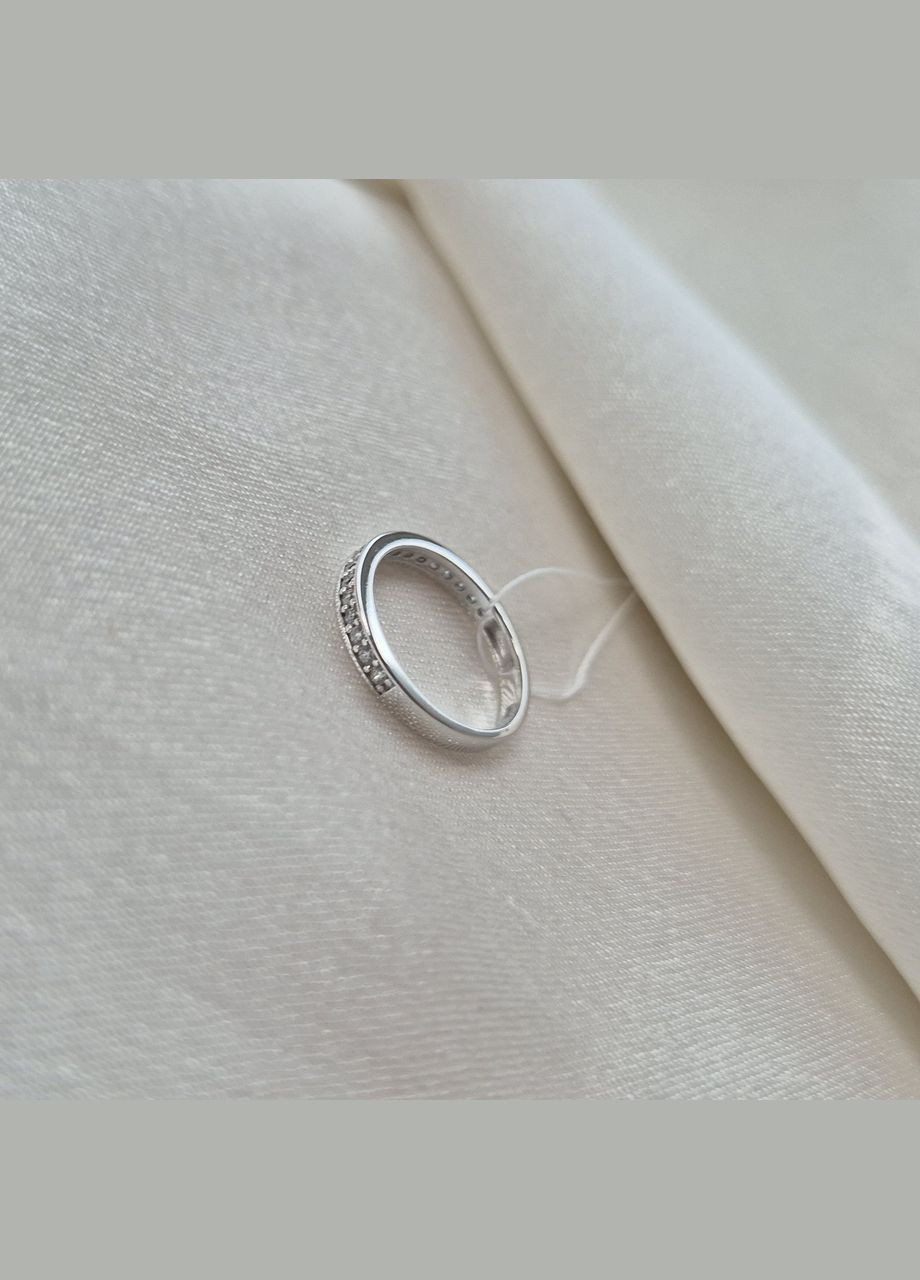 Срібна каблучка Доріжка з Білими каменями 16.5 розмір срібло 925 проби Родоване лк0019р 1.30г Nobrand (363969209)