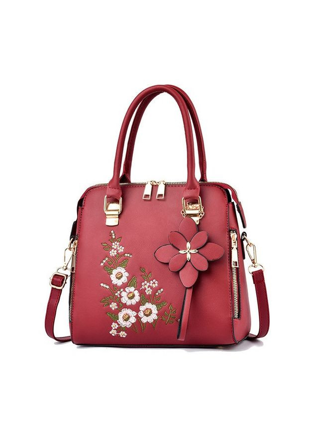 Женская сумка с вышивкой и брелком No Brand (334731007)