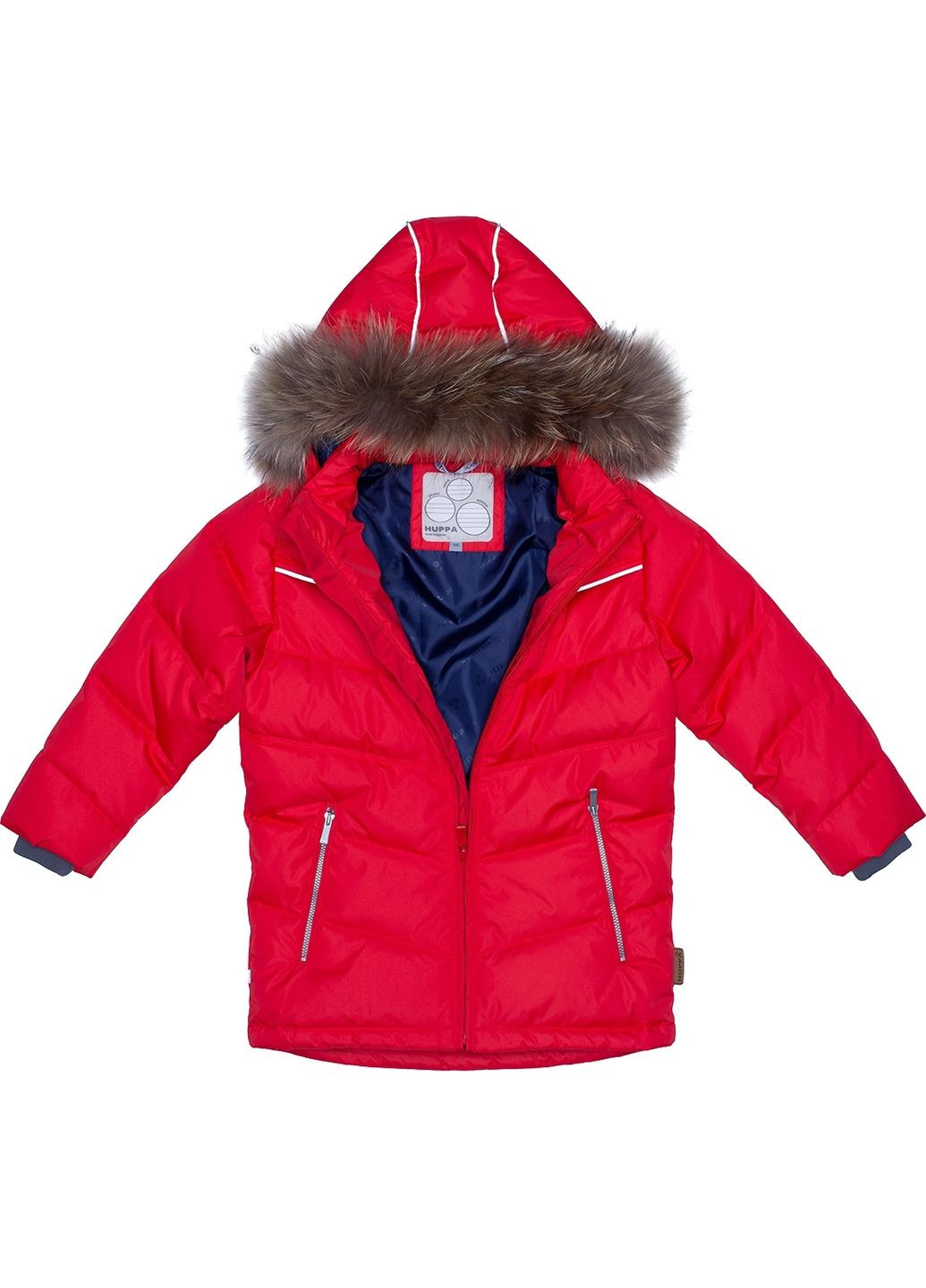 Красная куртка-пуховик moody 1, р.134, красный () Huppa 17470155-70004-134