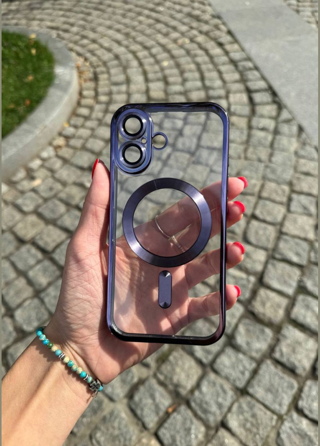 Чехол для iPhone 16 Shining with MagSafe защита камеры Deep Purple / чехол для айфон 16 магсейф фиолетовый No Brand (305572629)