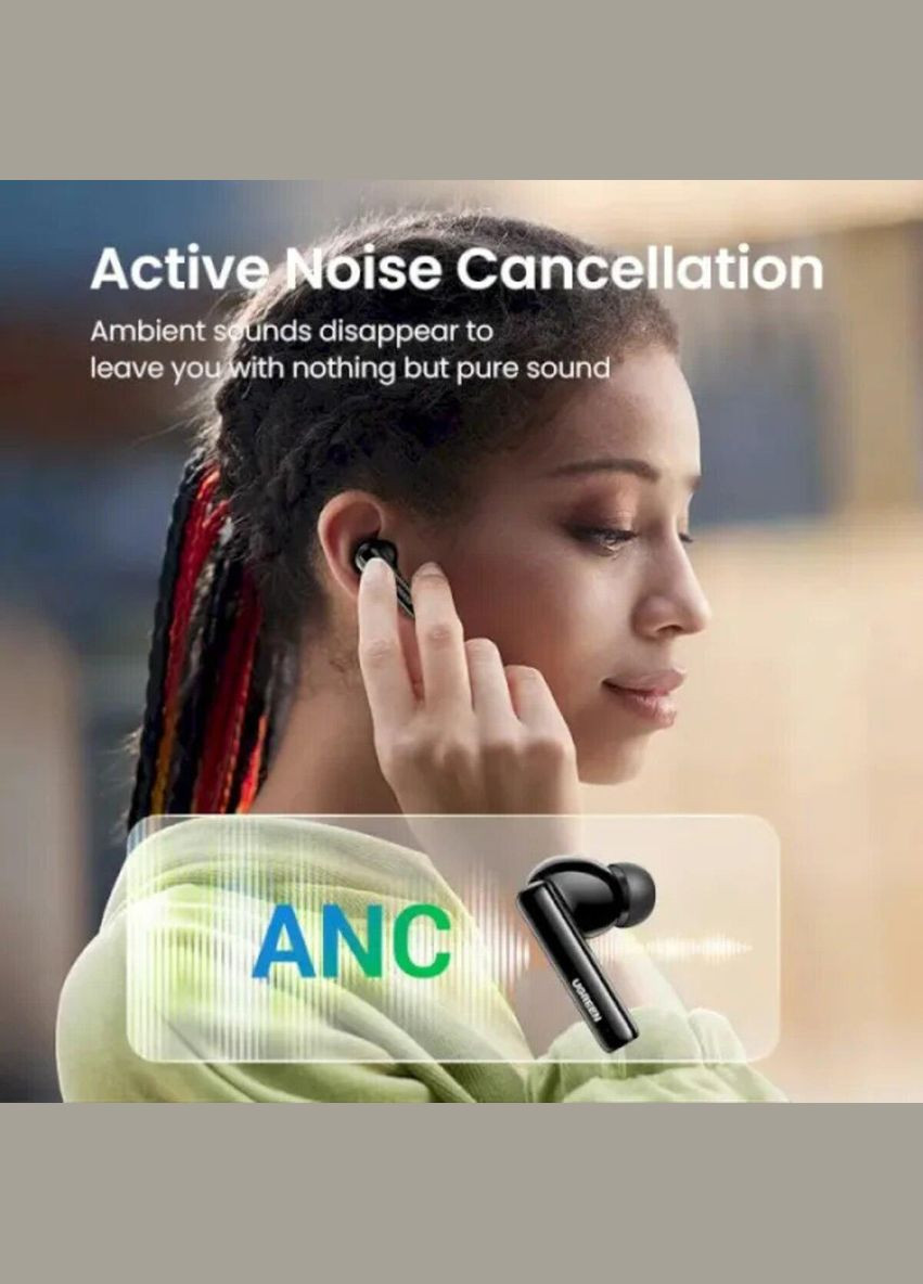 Бездротові навушники WS106 HiTune T3 Active Noise-Cancelling Wireless Earbuds (Black)(UGR-90401) Ugreen (323122498)