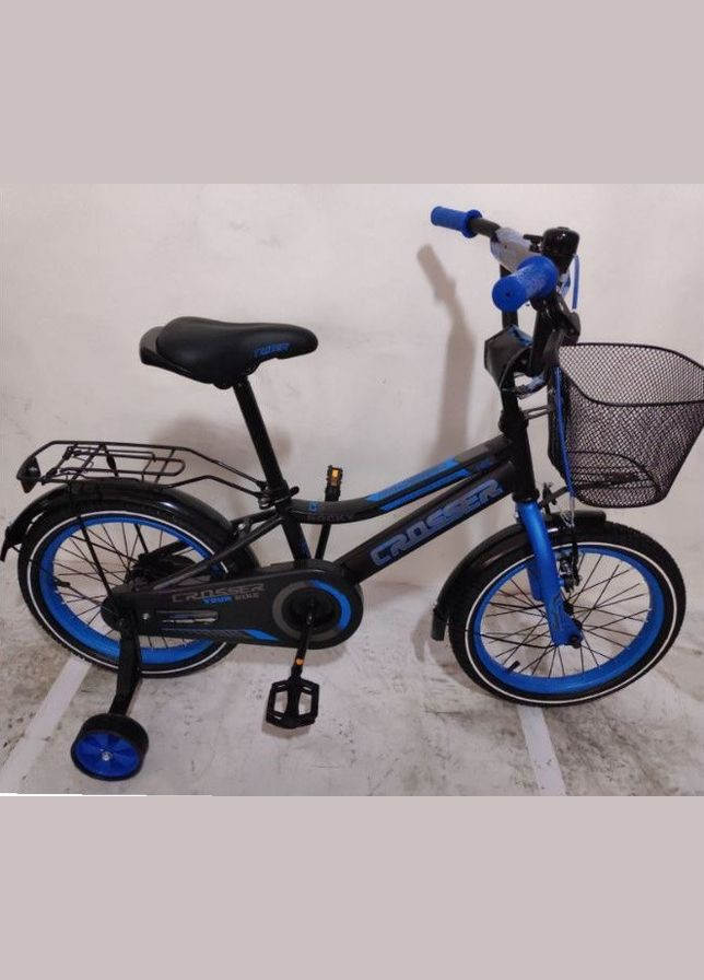 Детский Велосипед Rocky -13 с корзинкой и доп. колесиками 4503 Синий, 12 Crosser (267810154)