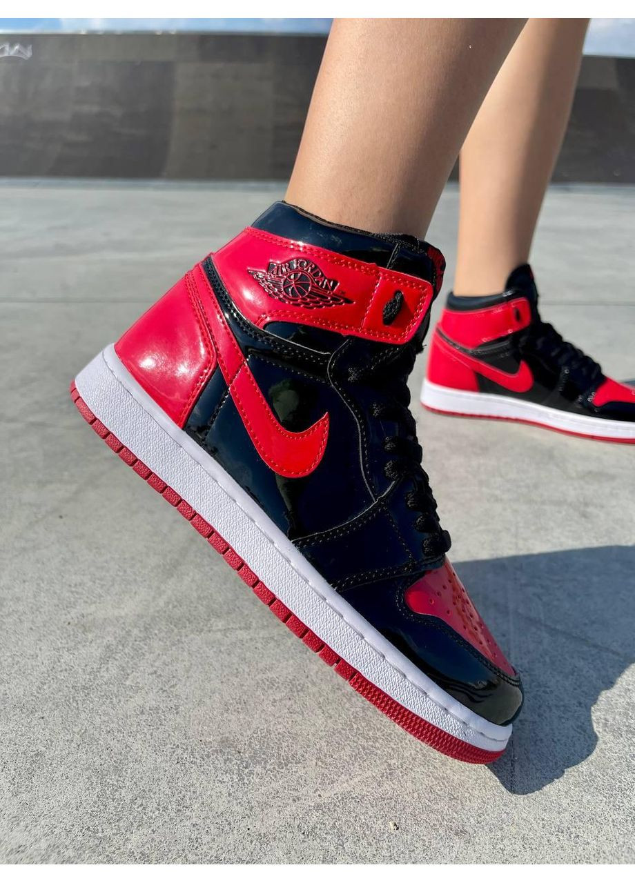 КРОССОВКИ ЖЕНСКИЕ NIKE AIR JORDAN RETRO1 BLACK BLUE WHITE НАЙК АИД ДЖОРДАН No Brand чёрные демисезоны (367167591)