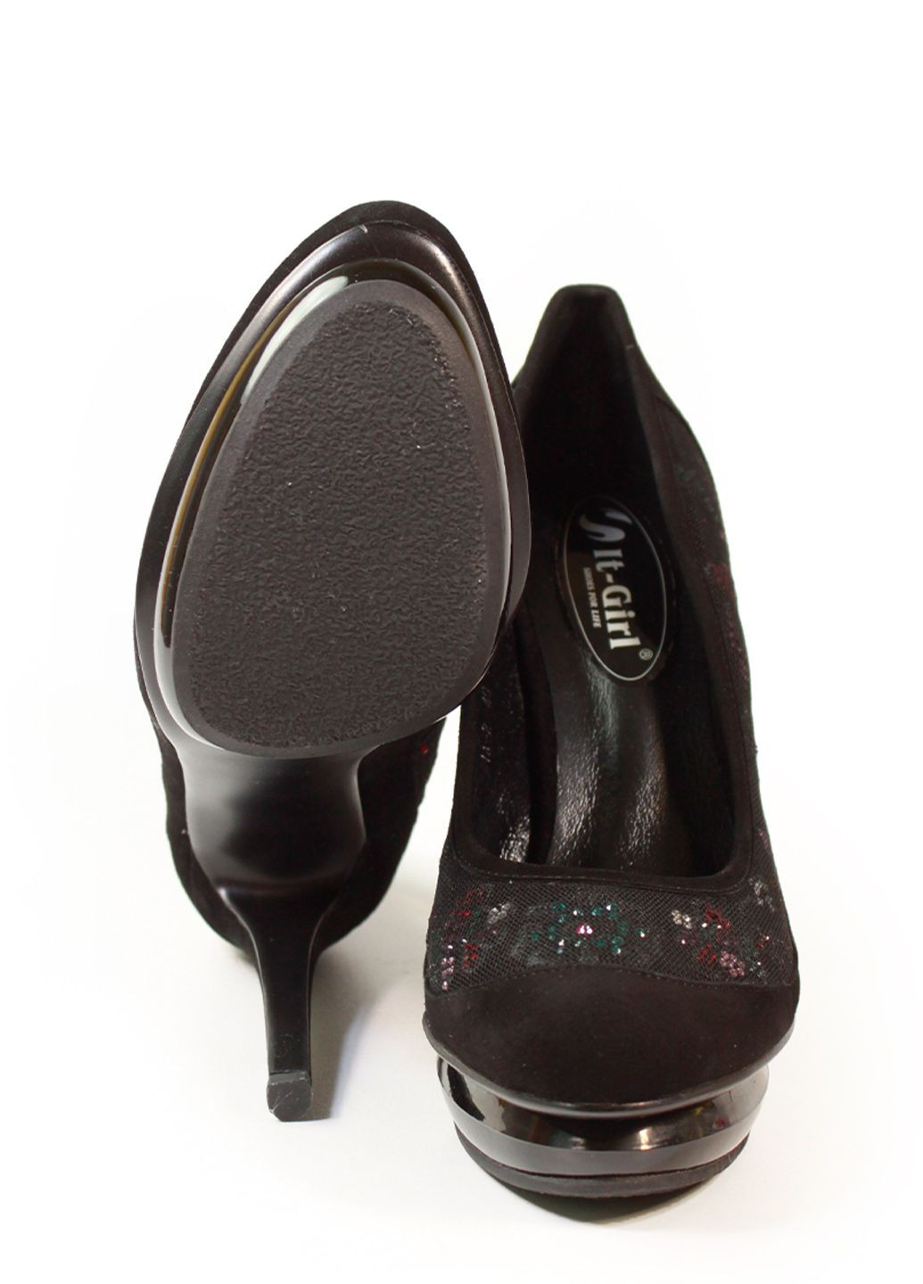 It-Girl Жіночі туфлі туфлі-човники чорний з натуральна замша, — літо (322429528)