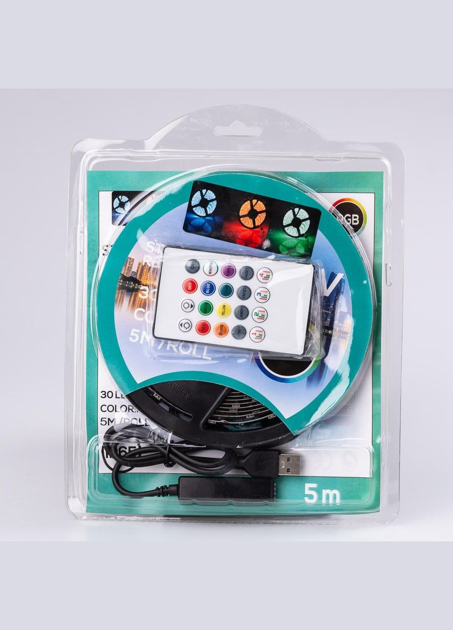 Светодиодная лента с пультом Pro TVLIGHTRGB водостойкая 150 LED 5m подсветка в комнату Garlando (306848830)