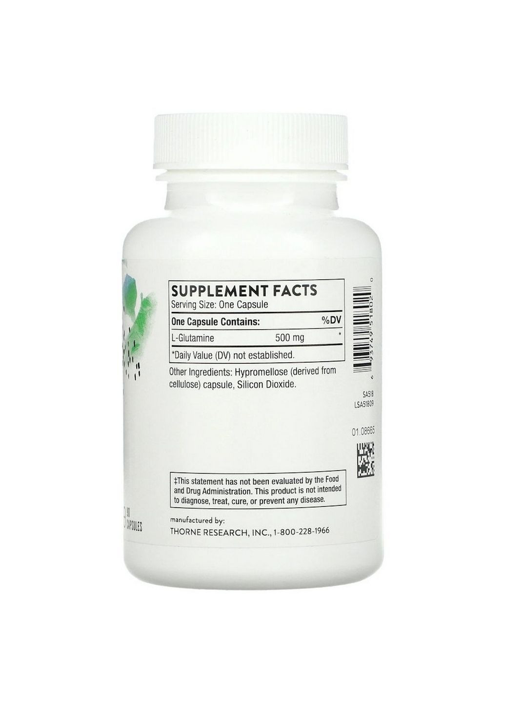 Амінокислота L-Glutamine, 90 капсул Thorne Research (293340774)