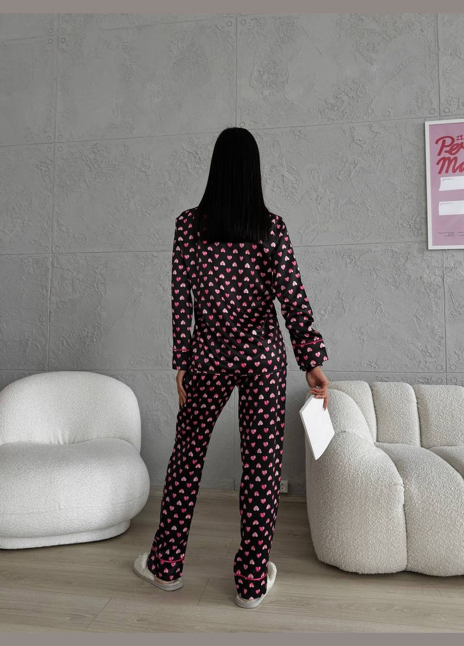 Черная всесезон стильная домашняя пижамка Vakko