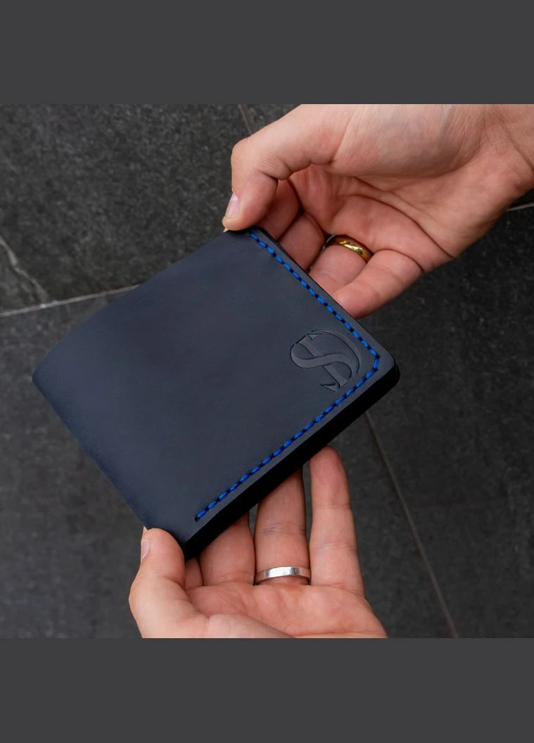 Класичний гаманець Casual ID темно-синій, натуральна шкіра SD Leather (283299799)