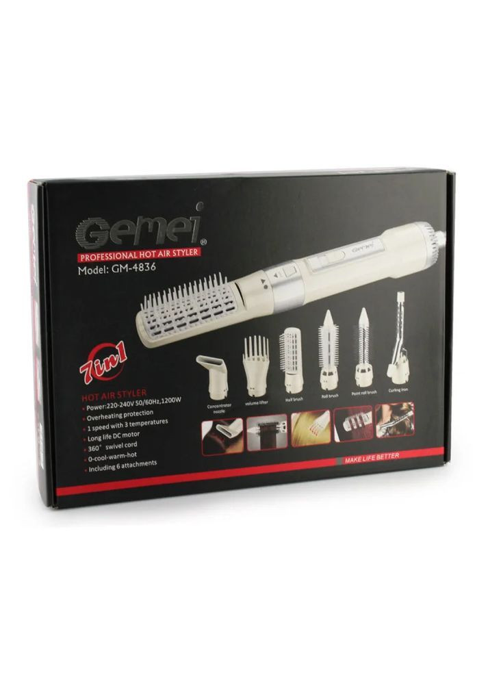 Фен-стайлер 7 в 1 – профессиональный уход за волосами на дому. Gemei GM-4836 (362947616)