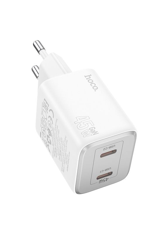 МЗП N42 Elogiado dual-port PD45W(2C) charger(EU) White Hoco (316455822)
