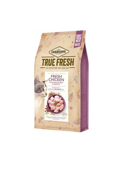 Сухой корм True Fresh Cat для взрослых кошек, с курицей, 1,8 кг Carnilove (362702948)