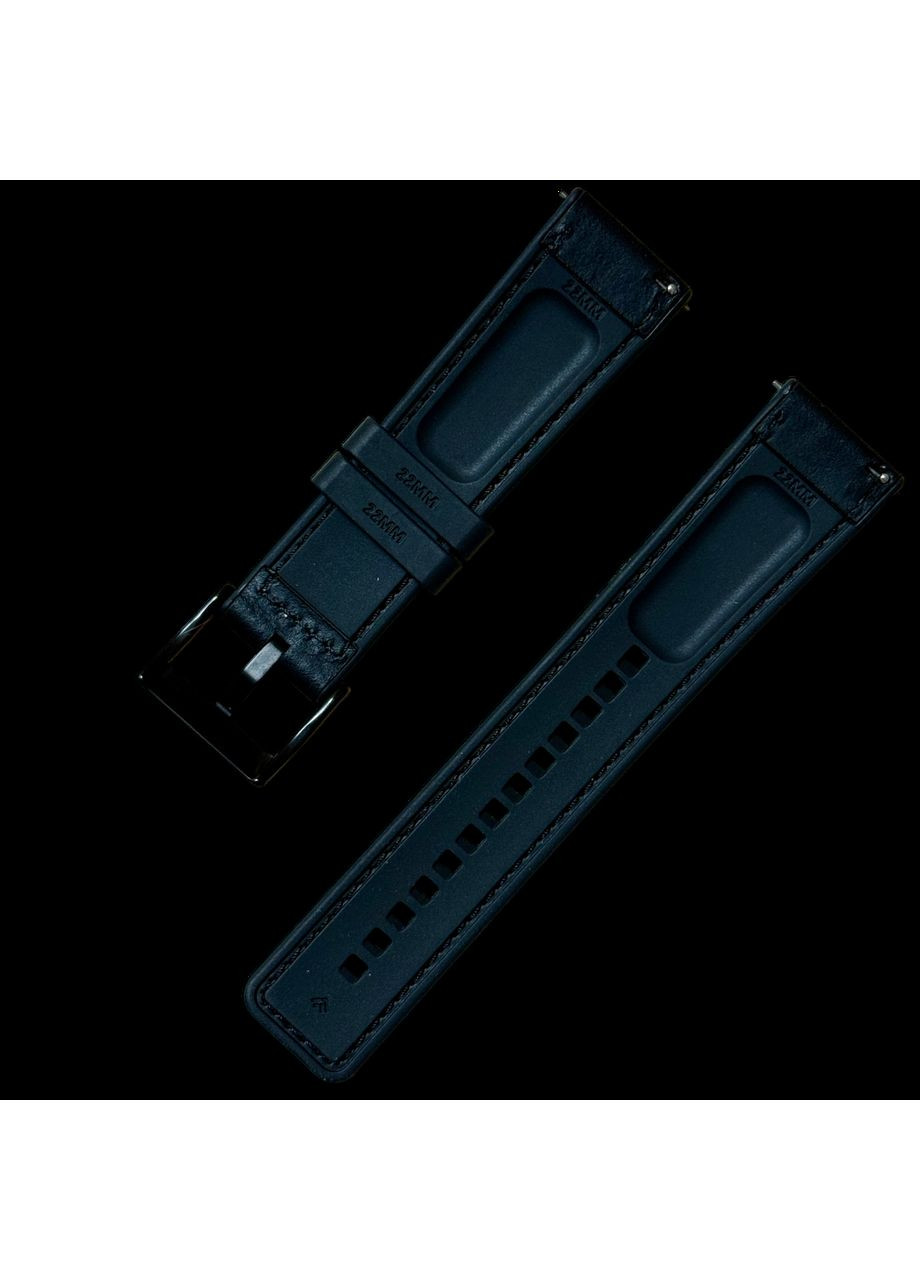 Ремешок Leather Silicone для часов Amazfit GTR 47 mm - Black Primolux (366820098)