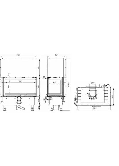 Камінна топка Home INTRA LA BL G (чорний шамот) Defro (370384719)