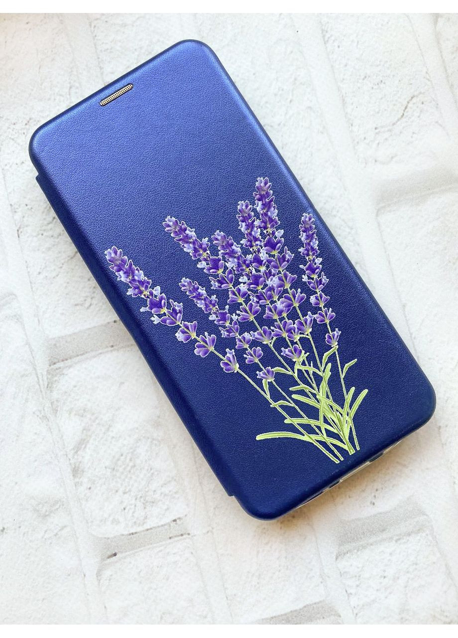 Чохол-книжка синій з малюнком на Xiaomi Redmi 14C / Poco C75 Лаванда (принт 28) Creative (355390960)