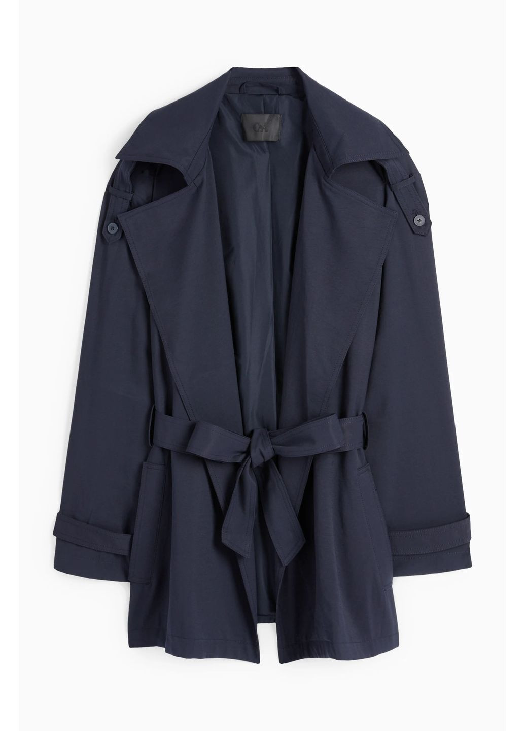 Темно-синє демісезонне Укорочений тренч C&A