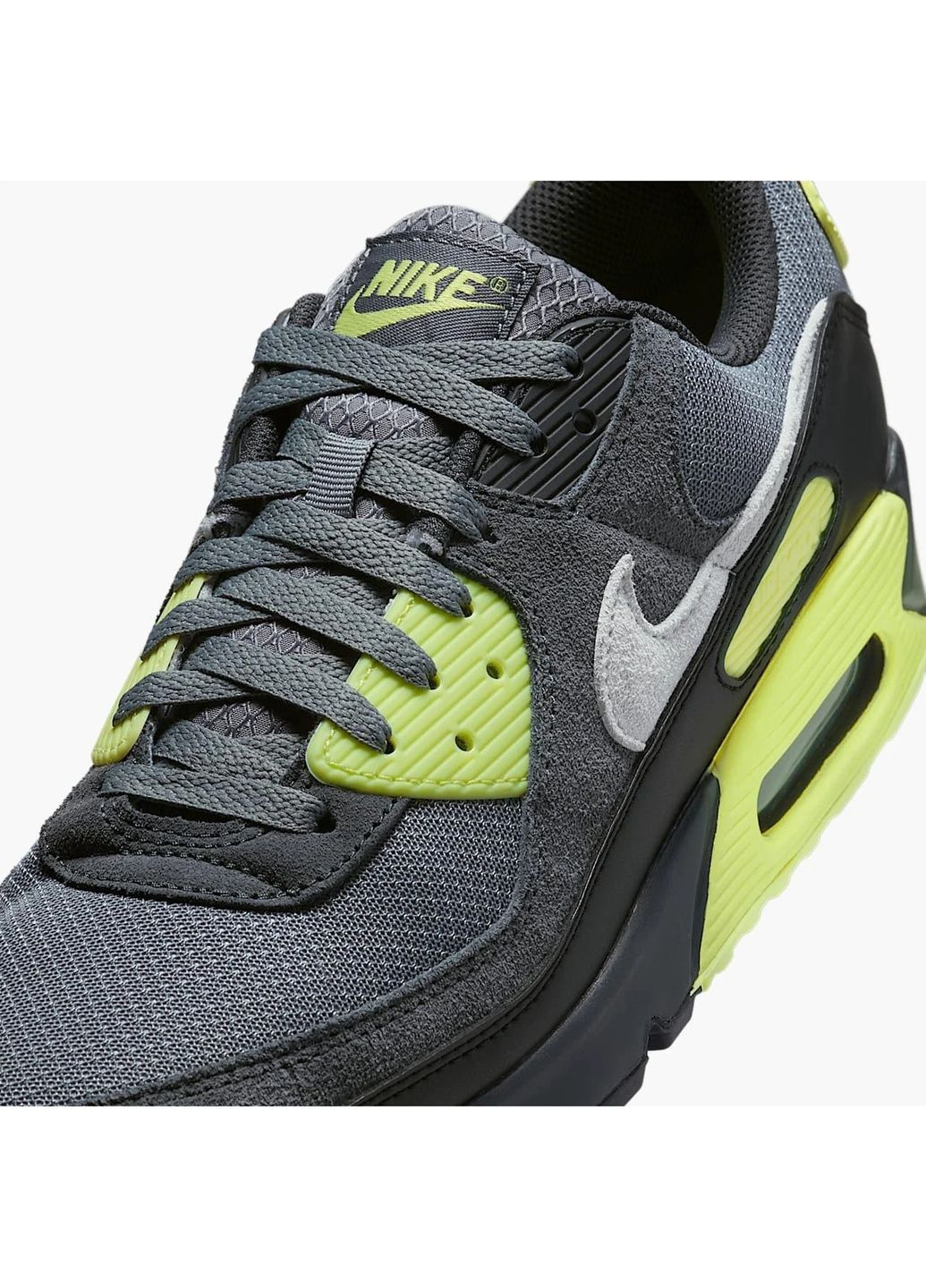Сірі кросівки чоловічі air max 90 grey/green Nike