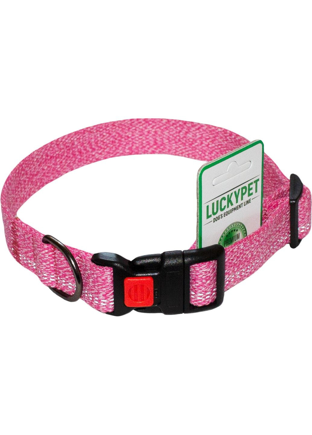 Ошейник 25 мм (35-45) Melange одинарный с фастексом Розовый светоотражающий (4820268550538) Lucky Pet (322328713)