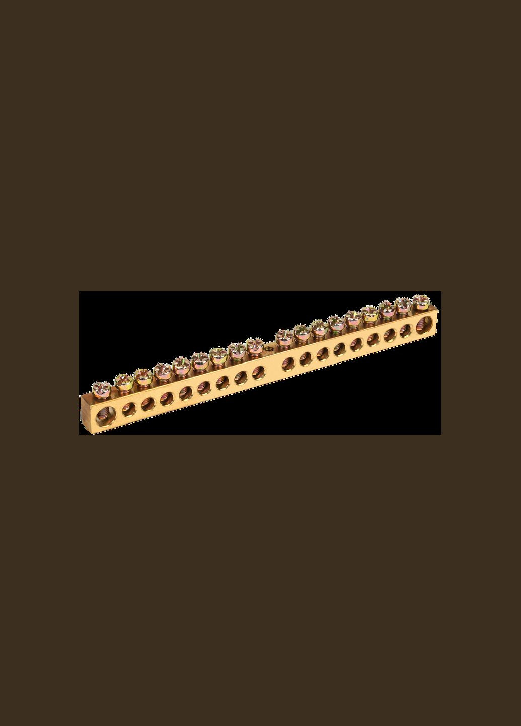 Шина нульова 18 отворів 8х12мм мідь кріплення по центру [YNN20-18-100] UEC (344546278)